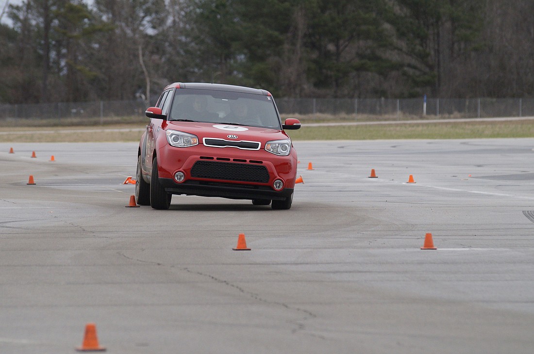 If students can't handle the maneuver, they crush cones instead of other cars or people. Courtesy photo.