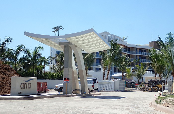 Construction of Aria condominium at 2251 Gulf of Mexico Drive is nearing completion.