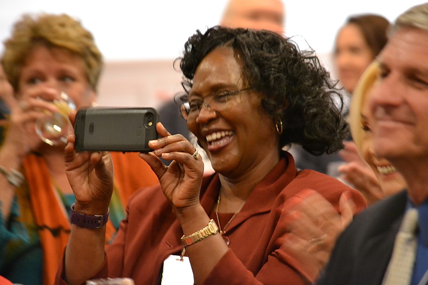 Booker High School Principal Rachel Shelley is overjoyed for her colleague Khea Davis to be the Teacher of the Year for Sarasota County Schools.