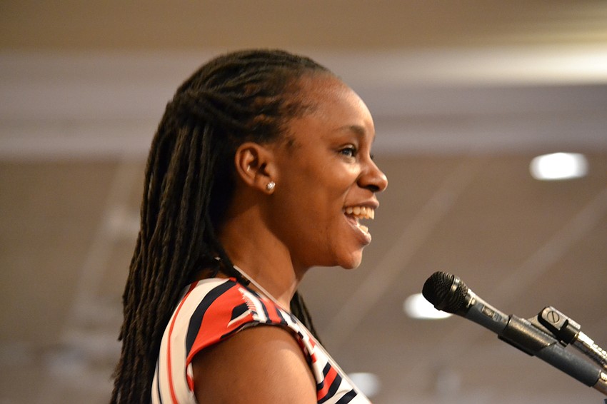 Booker High School language arts teacher Khea Davis is the Teacher of the Year for Sarasota County Schools.