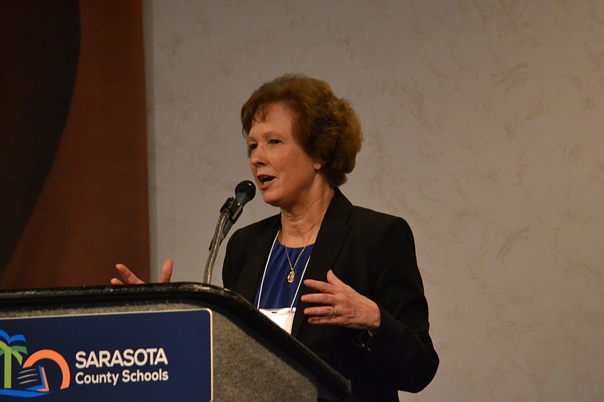Sarasota County Schools Superintendent Lori White gave her final Teacher of the Year Award presentation.