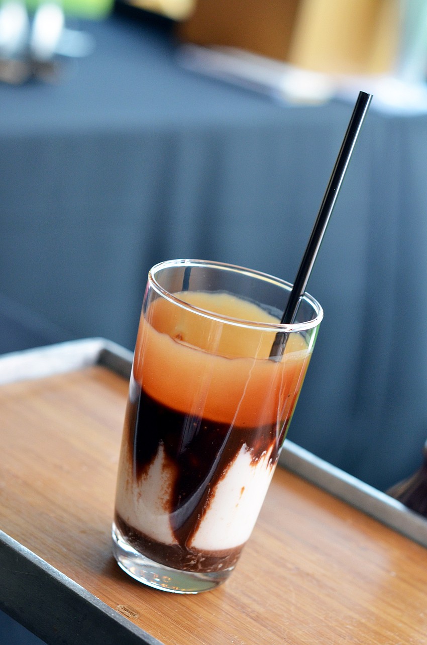 Egg Cream Station — whole milk, seltzer, Foxes U Bet chocolate syrup