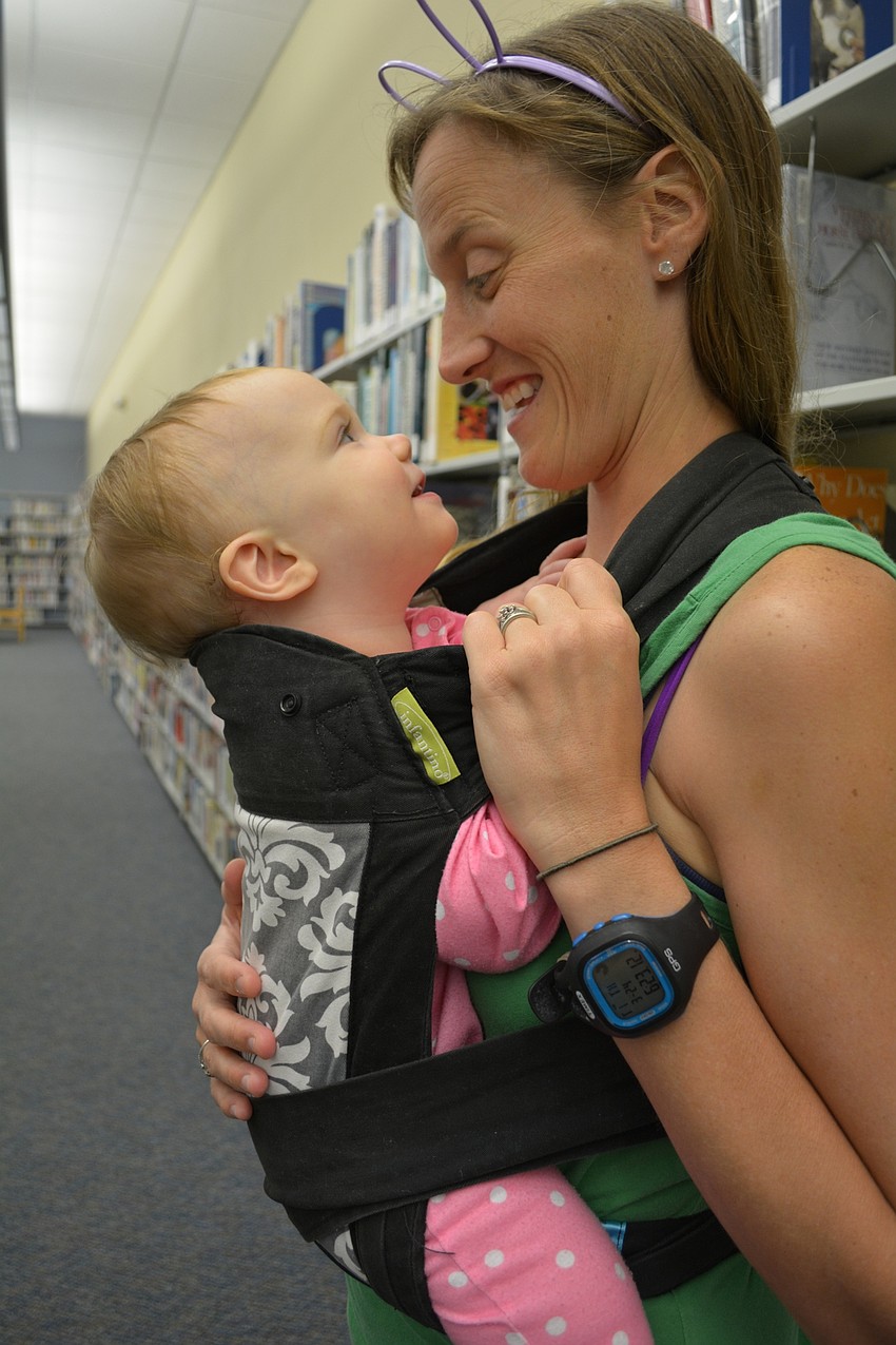 Libby Bates loves the bunny ears her mom, Amy. Libby turns 1 April 1.