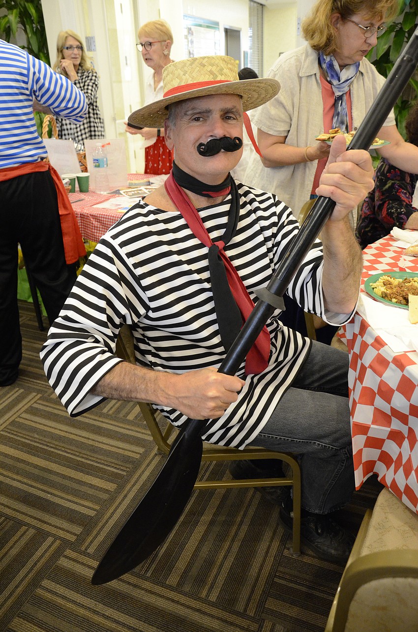 Steve Shapiro dressed up as a Venetian gondolier.