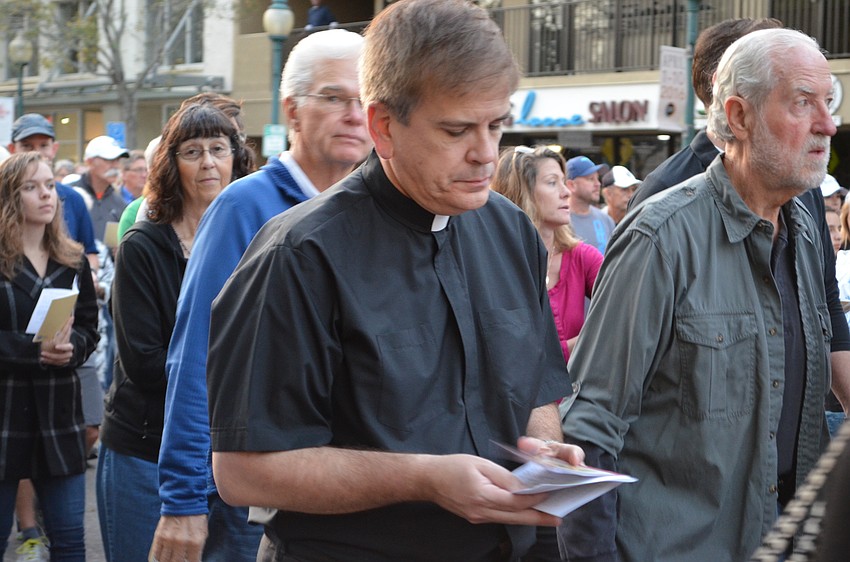 The Rev. Glen Bell from First Presbyterian Church was in attendance for the Stations of the Cross.