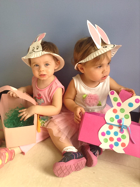 (CONTRIBUTED) Dinah Mahan and Kelsey Sharp show off their Easter accessories.