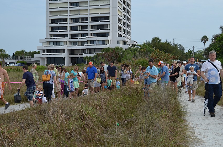 Eggs were scattered along the path leading to the shore at Beach Access #5.