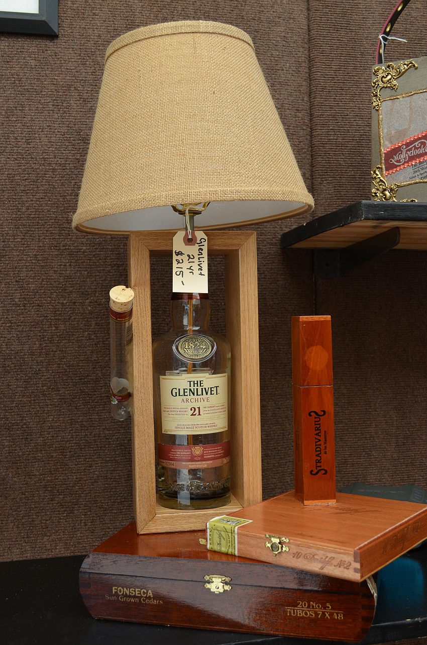 Elaine Laurent's lamps and handbags are all made from 85 percent recycled materials.