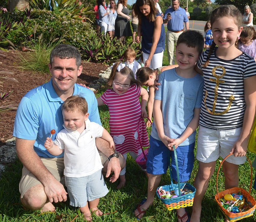 Chip Fetherston with Henry, 2, Elise, 6, Ollie, 7, and Charlotte, 9