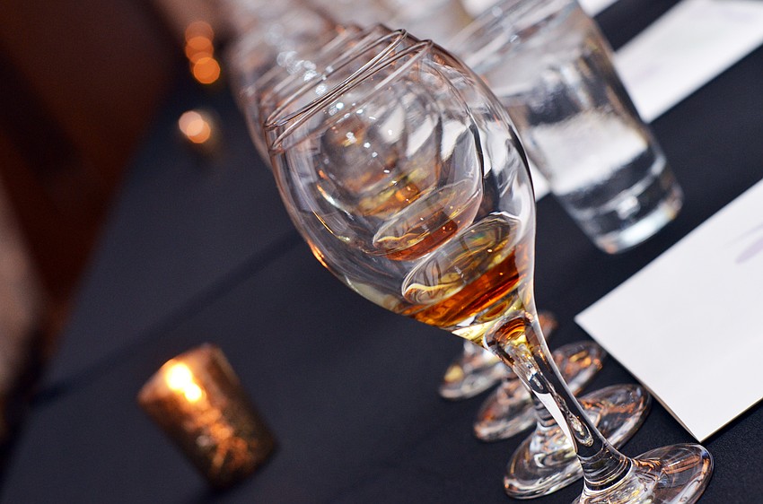 Sarasota Whiskey Society presented a project based learning bourbon tasting to guests at GFA's Purim Pour-em Some Whiskey event.