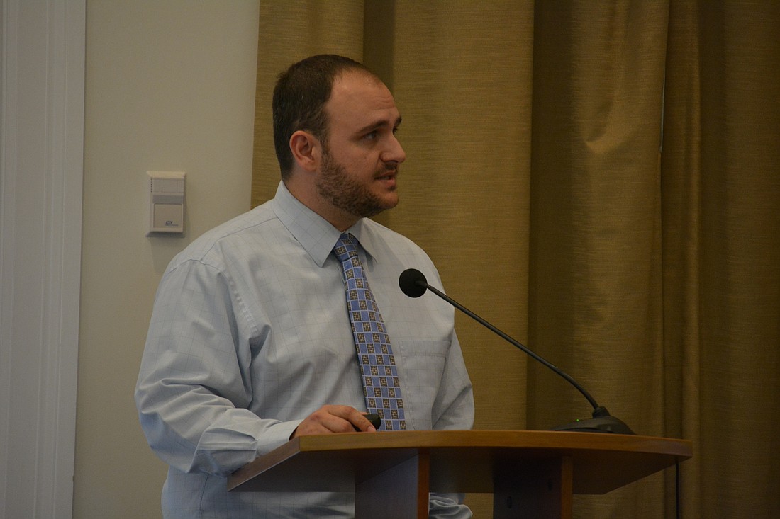 DOT Project Manager Jeff Mednick updates members of the MPO during their meeting today, at Lakewood Ranch Town Hall.