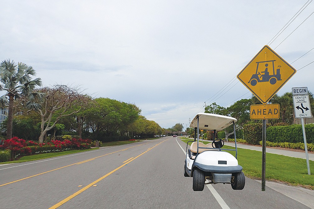 Because of the increase in the popularity of golf on Longboat Key, the bike lanes along Gulf of Mexico Drive will be removed to accommodate golf carts.