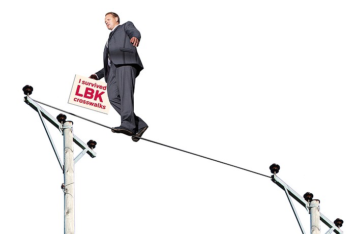 In his latest death-defying stunt, Nik Wallenda will traverse Longboat Key's power lines to celebrate the March referendum.