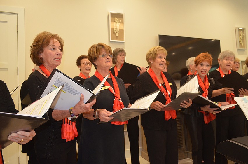 The choir performs.
