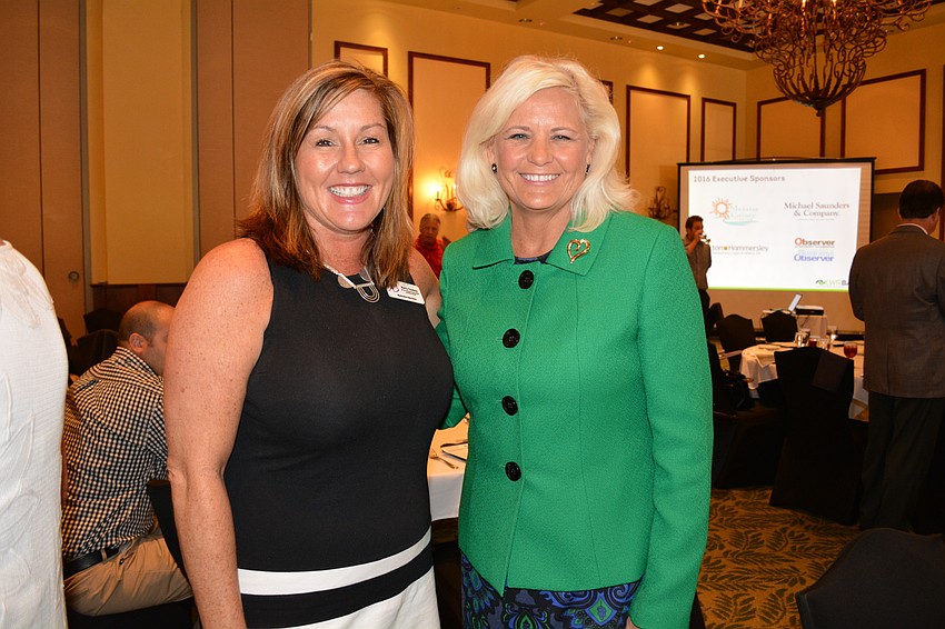 Kerry Conboy, of Big Brothers Big Sisters, and Bonnie Jones, with USF Sarasota-Manatee