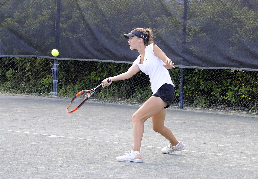 Bella White plays No. 1 doubles for Sarasota.