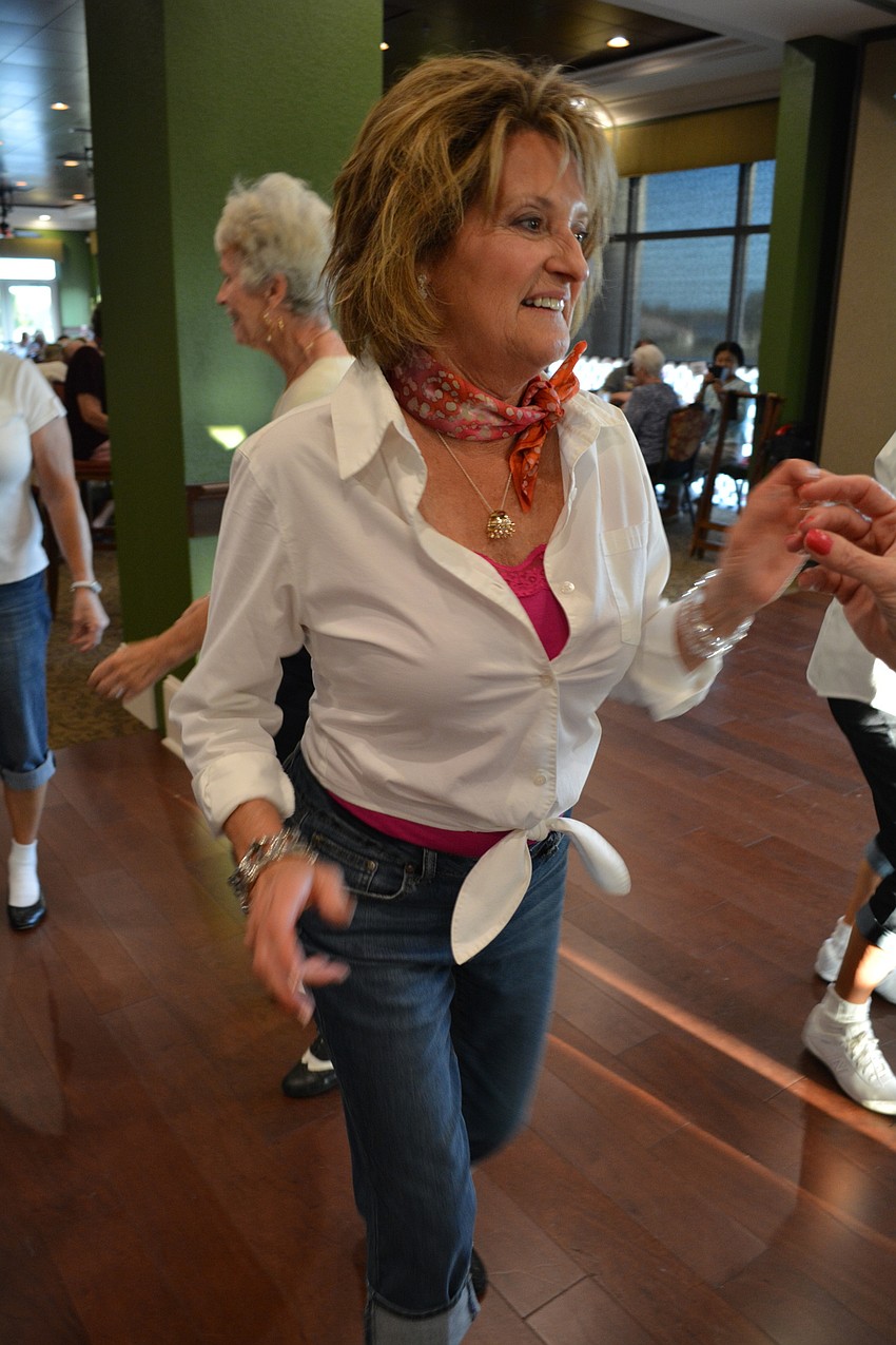 Karen Wilkes dances to 