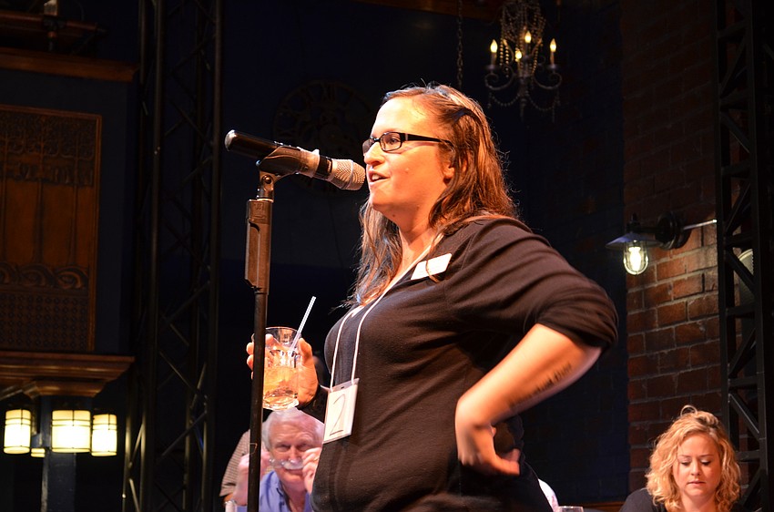 Rachel Denton was the first contestant to be eliminated with the word 