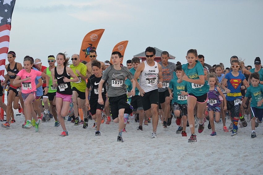 Runners at the start of the 5K.