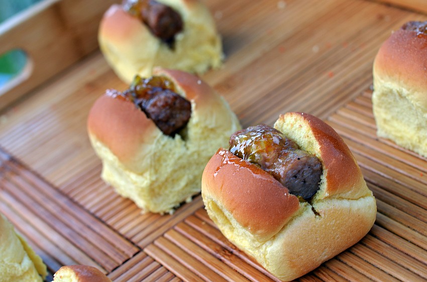 Guests enjoyed breakfast appetizers at the 'Paint the Town Blue' kickoff event.