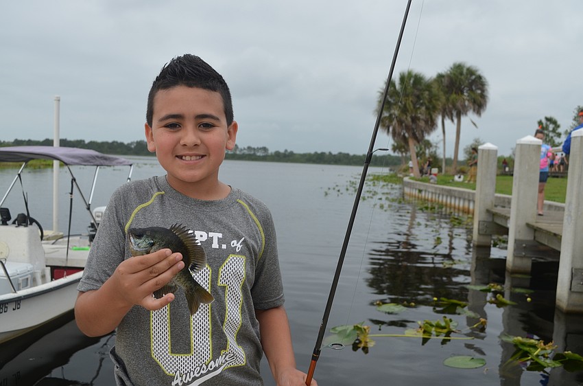 Gage Barfield is the first participant younger than 18 to catch a fish.