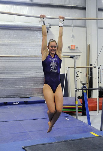 Pine View senior Jessica Stich's best event is the uneven bars. "You really get the feeling of being in the air," Stich said. "I just like swinging bars."
