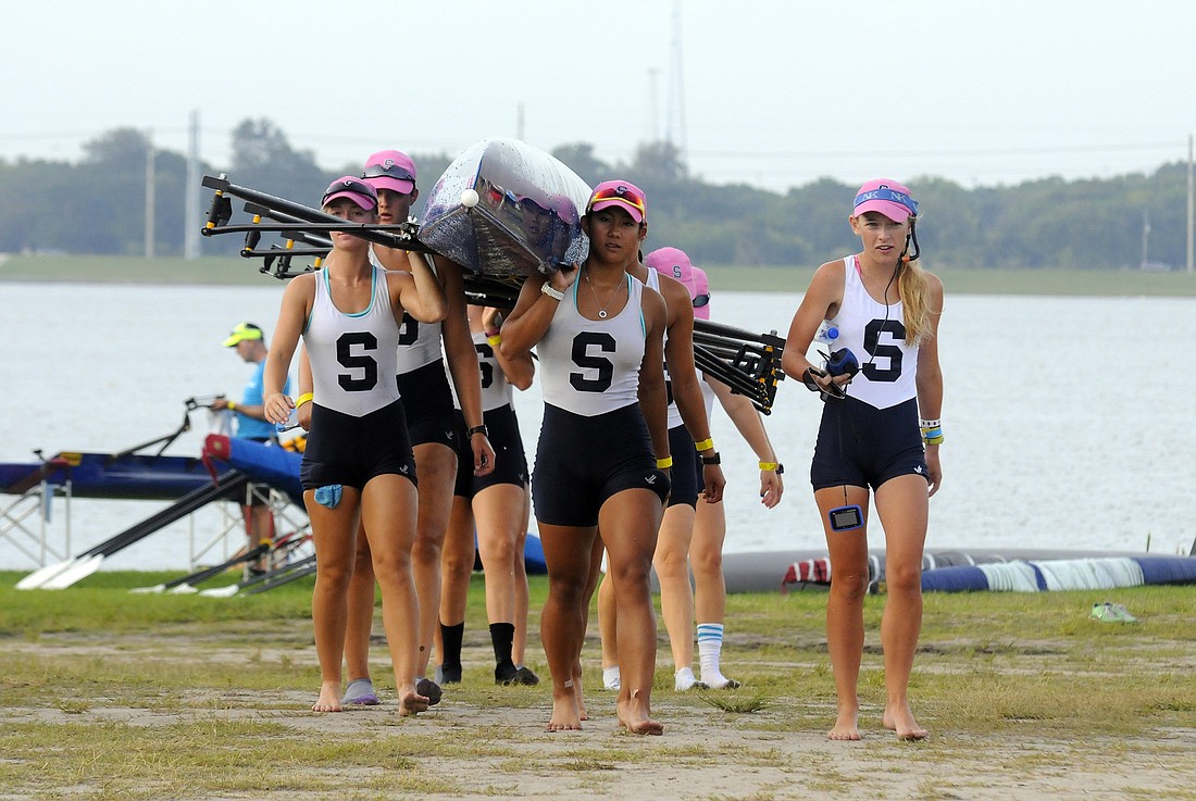 The Sarasota Crew will compete with 18 other clubs from across the state in the FSRA Sculling Championships April 16 and April 17, at Nathan Benderson Park.