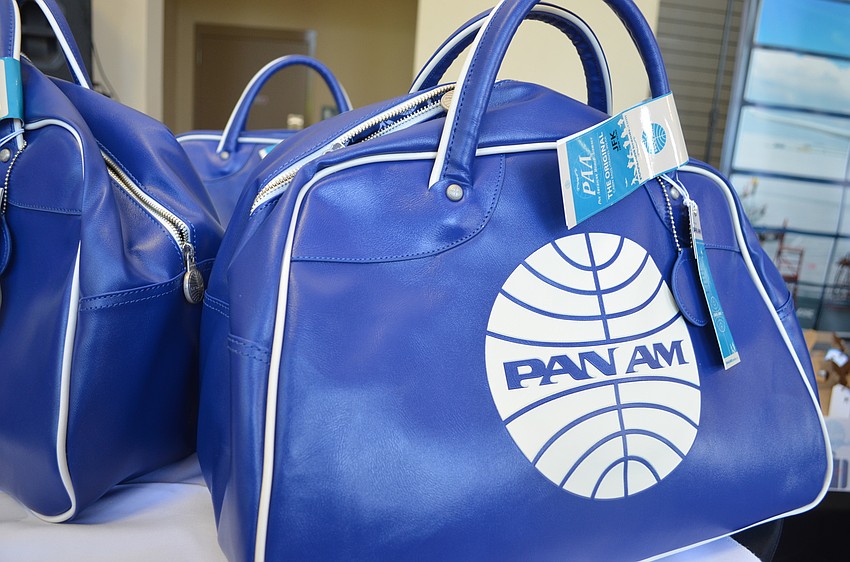 The classic blue bowler bags from Pan American Airlines.