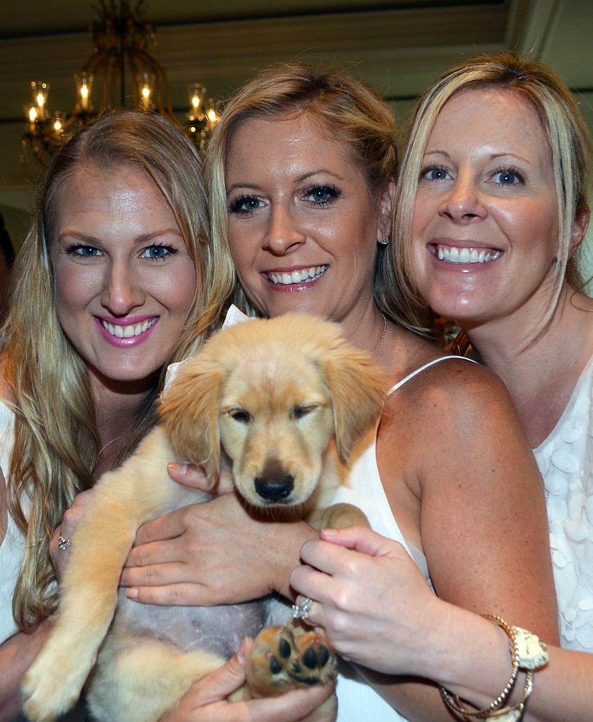 Deva O'Donnell, Ashley Ryan and Jennifer Miller with Bubbles