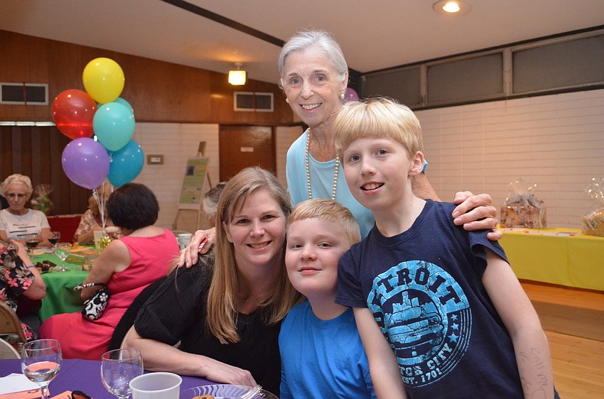 Amy, Halden and Caden Parker with Susie Wills