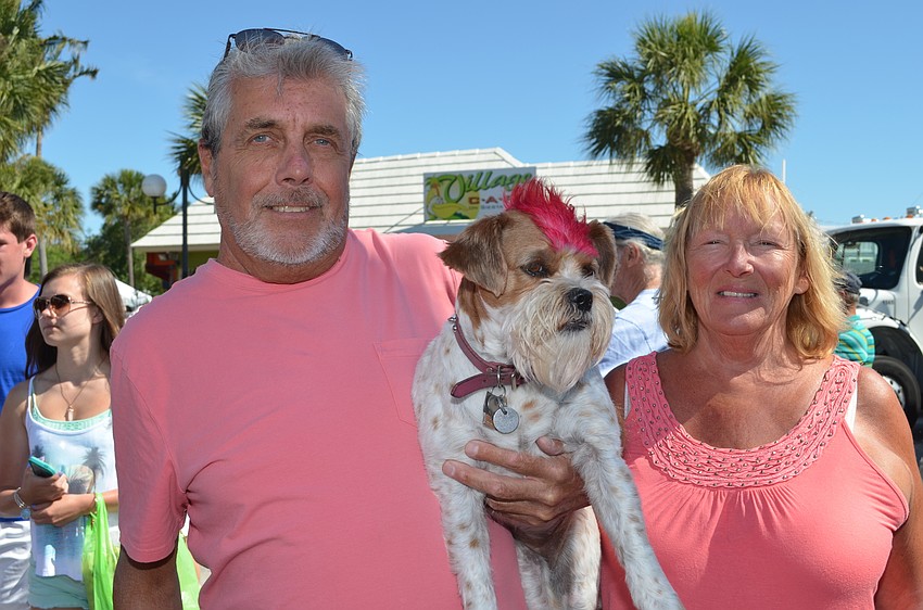 Visitors Dennis and Carol O'Grady with their pup Josie.