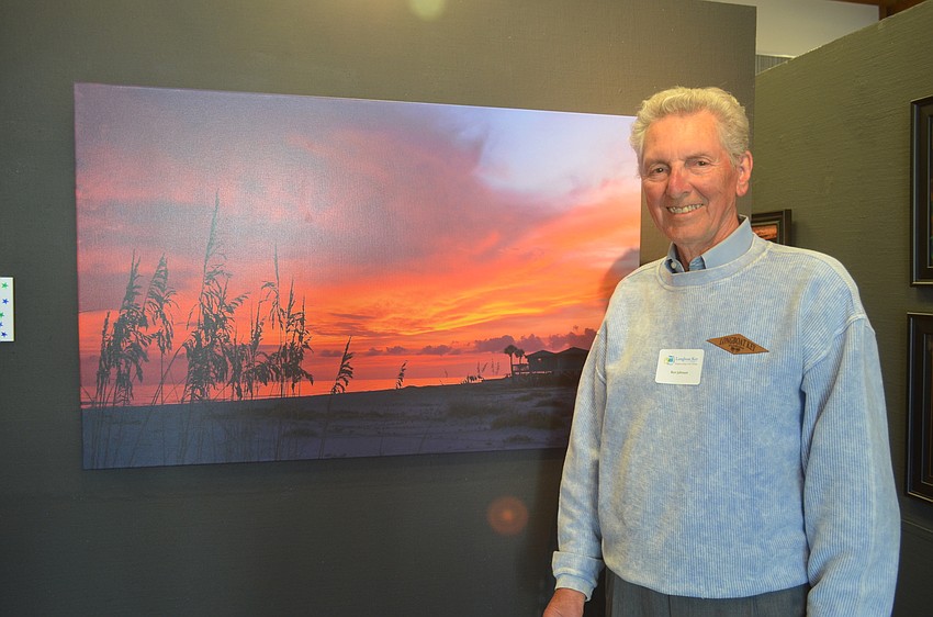 Photographer Ron Johnson with “Fiery Sunset on Longboat Key”