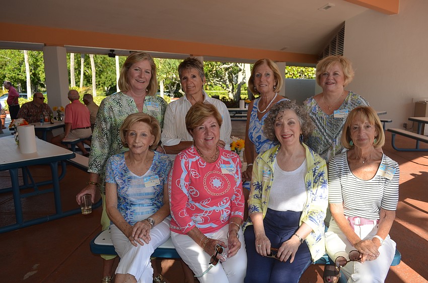 Front row: Party committee members Rose Tomason, Kathy Ryan, Roz Ehrenpreis and Barbara Kuzmich; back row: Melanie DeCarlo, Diane Patrone, Nicole Westrick and Roberta Doyle