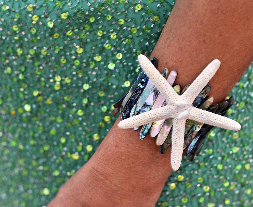 Paula Murray matched her accessories with the theme 'Sea of Dreams.'