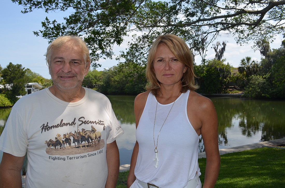 John Desideri and Lorie Tirenay both live on Idlewild Way, across the canal from a wastewater facility that's drawing complaints from residents.