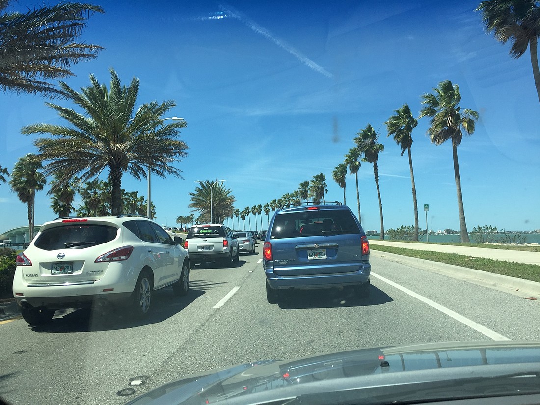 Since the Coon Key Bridge construction began, westbound traffic on the John Ringling Causeway has been stop-and-go during midday hours. Residents said conditions improve in the early morning and late afternoon.