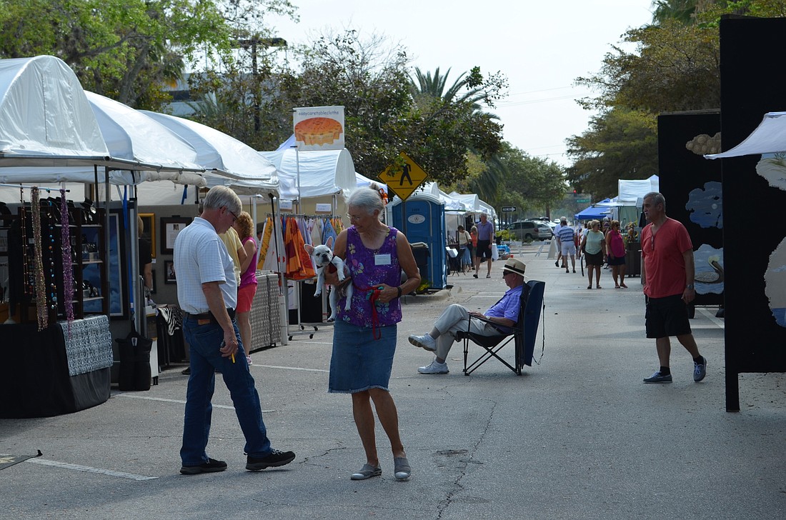 The Sarasota National Art Festival, which benefits the Rotary Club of Sarasota, moved to a new location this year: Hillview Street.