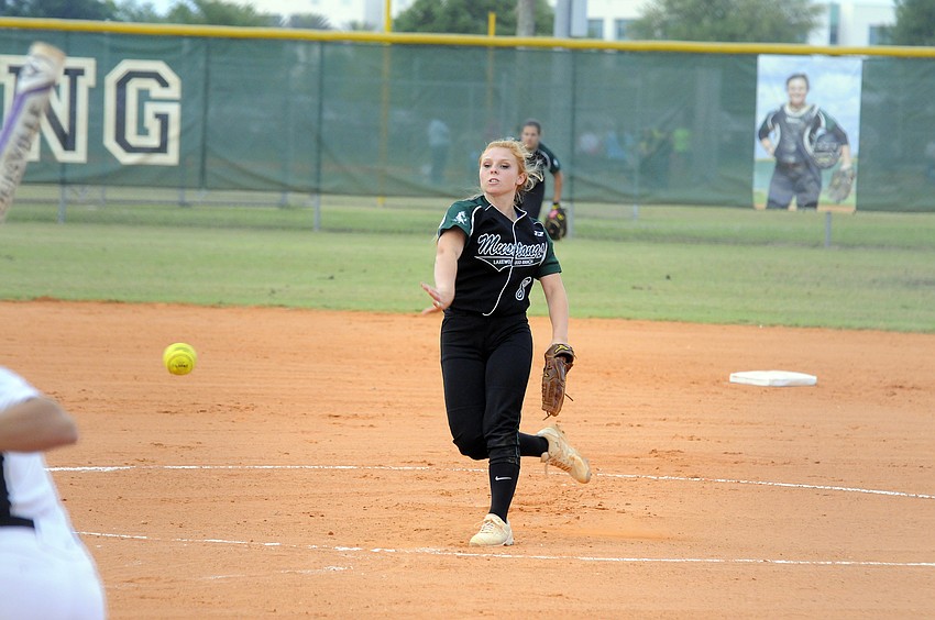 Sophomore Kailey Christian earned the win on the mound for Lakewood Ranch.