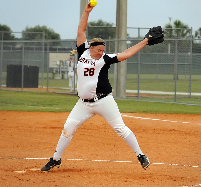 Sarasota senior Brittany Bendel got the call on the mound for the Sailors.