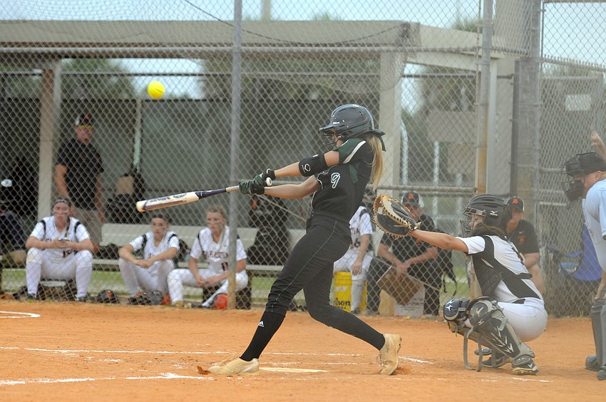 Lakewood Ranch sophomore Morgan Cummins drew a pair of walks and scored a pair of runs.