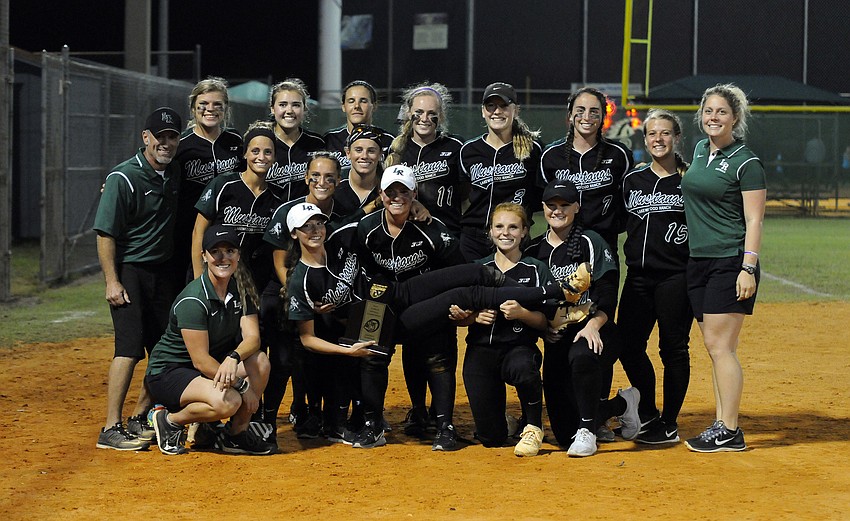 The Lakewood Ranch High softball team captured the Class 8A-District 8 championship with a 16-1 victory versus Sarasota April 14.