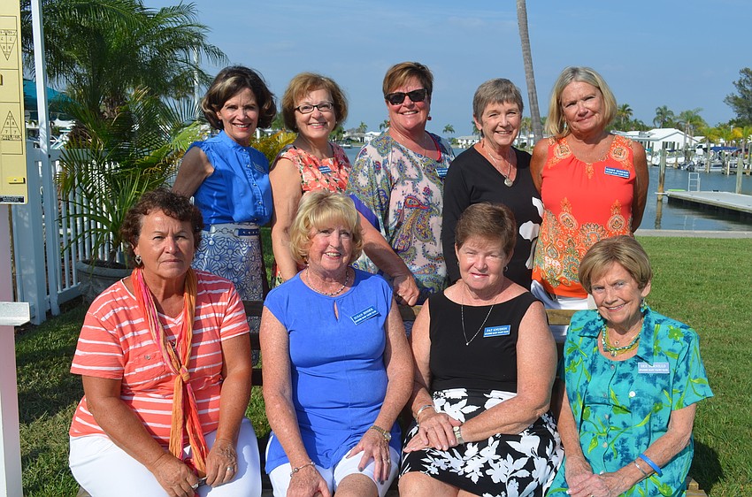 In front: party committee members Judy Behny, Susan Binder, co-chairwoman Pat Knudson and co-chairwoman Dee Tornillo; in back: Kathy Tait, Arline Napiecek, Nancy Mazzarese, Pat Clifford and Wendy Duerkop