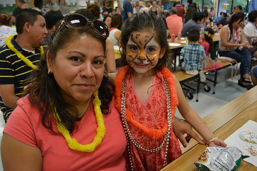 Maria and Isabella Hadfeg enjoy the night's activities.