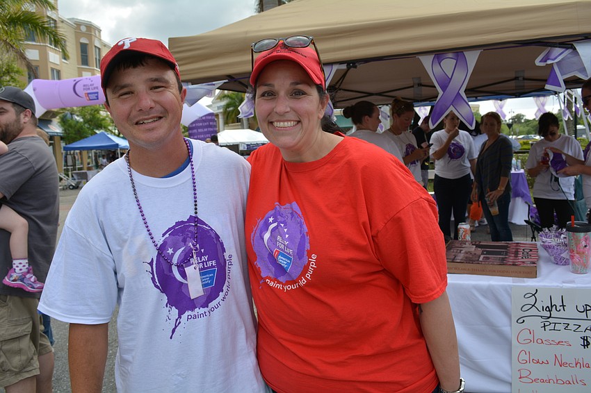 Kyle Harris met the Ritz Carlton team members at Music on Main and came out to participate in the event. He's pictured with Lakewood Ranch's Marcie McGeehan.