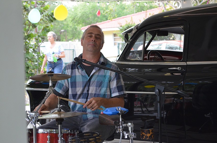 Joe Hendricks on drums for the band Ted Stevens and the Doo-Shots
