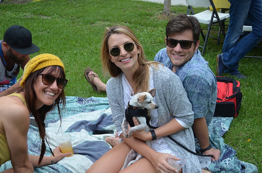 MegMetcalf, Emily Shaw with Shrimpy and Brian McInnis.