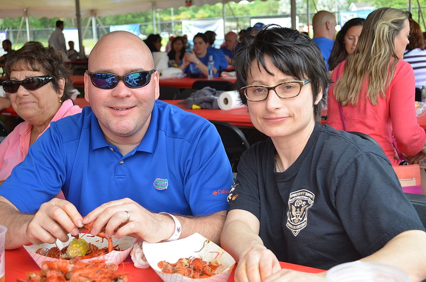 Donny and Amanda Kenhard get their crawfish fix at the festival because they have a hard time finding quality crawfish in Sarasota.