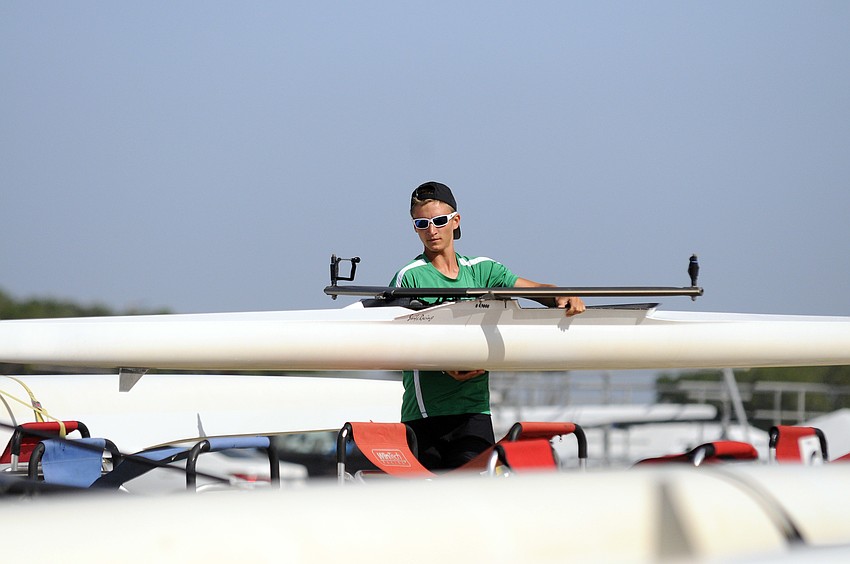 Eighth-grader Kaden Bowles represented the Sarasota Scullers in the Boys Freshman 4x.