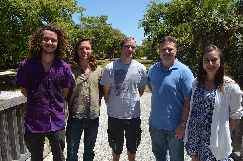 Scholarship recipients Joseph McWilliams, Orion Morton, Robert Benedict, Edgar Bischoff III and Juliana Carrillo