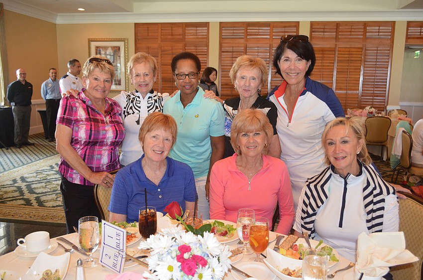 Front: Sheila Zinder, Ellen Horak and Elenor Maxheim; Back: Sue Hanes, Barb Kiefer, Rosa Stanfield, Carol Westwood and Arleen Klein